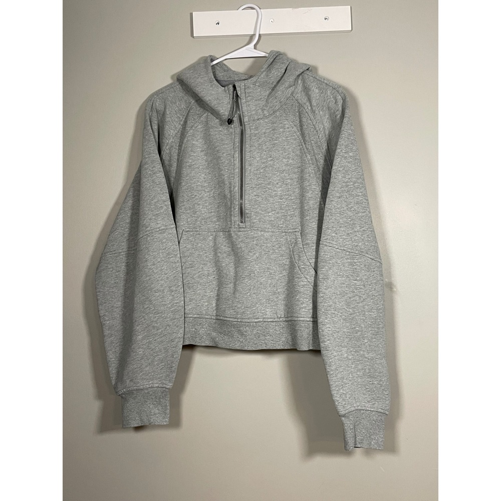 Lululemon Scuba Half-Zip Hoodie Women XL/XXL Grey Excellent Oversized Cropped